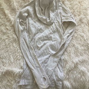 white hooded lululemon long sleeve, size 2